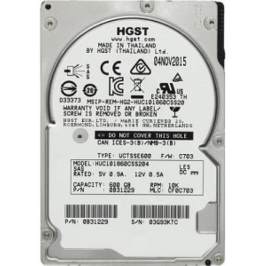 Жесткий диск HGST Ultrastar C10K1800 600GB 2.5" SAS, HUC101860CSS204 Жесткий диск HGST Ultrastar C10K1800 600GB 2.5" SAS, HUC101860CSS204