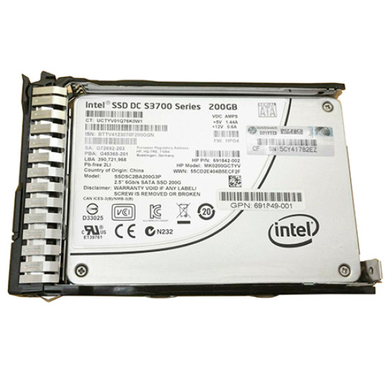 Накопитель SSD HPE 800GB 6G 2.5" SATA, 691868-B21 Накопитель SSD HPE 800GB 6G 2.5" SATA, 691868-B21