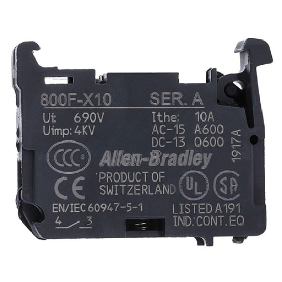 Блок-контакт Allen Bradley 800F-X10 Блок-контакт Allen Bradley 800F-X10