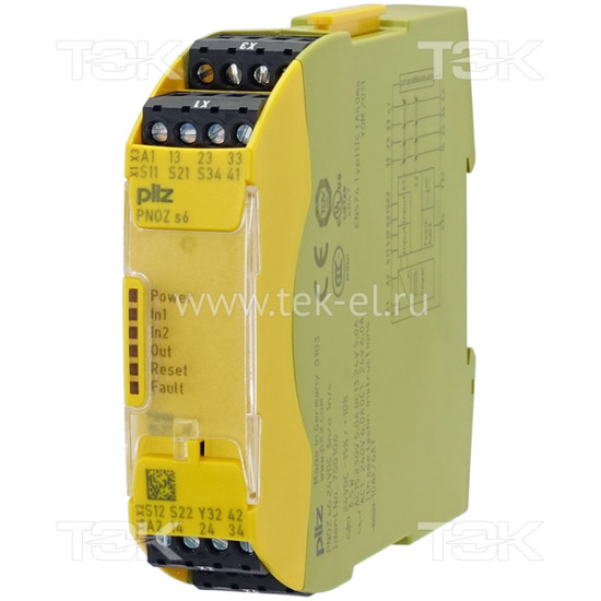 PNOZ s6 24V DC 3NO+1NC<span> Модуль безопасности</span> PNOZ s6 24V DC 3NO+1NC<span> Модуль безопасности</span>