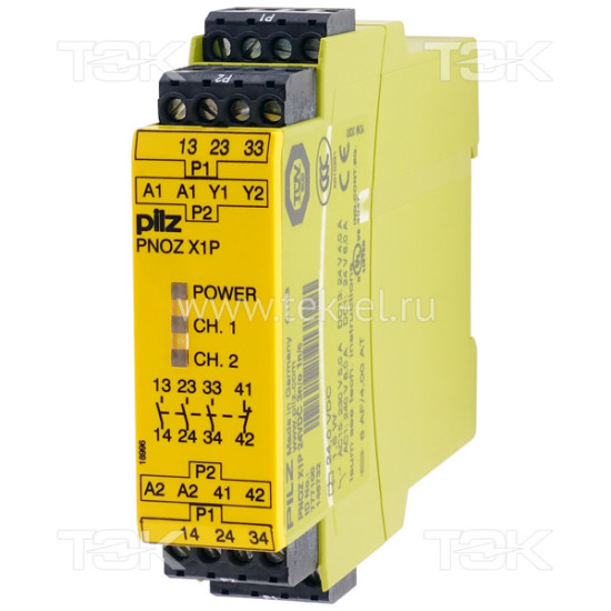 PNOZ X1P 24VDC 3n/o 1n/c<span> Реле безопасности 1-канальное: Uпит. 24V DC, выход релейный 3НО, доп. выход релейный 1НЗ, съёмные винтовые клеммы, IP40</span> PNOZ X1P 24VDC 3n/o 1n/c<span> Реле безопасности 1-канальное: Uпит. 24V DC, выход релейный 3НО, доп. выход релейный 1НЗ, съёмные винтовые клеммы, IP40</span>