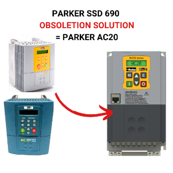 Parker 690 3PH, 230V 30kW, 1PH, 230V Aux690-233104F2-B00P00-A400