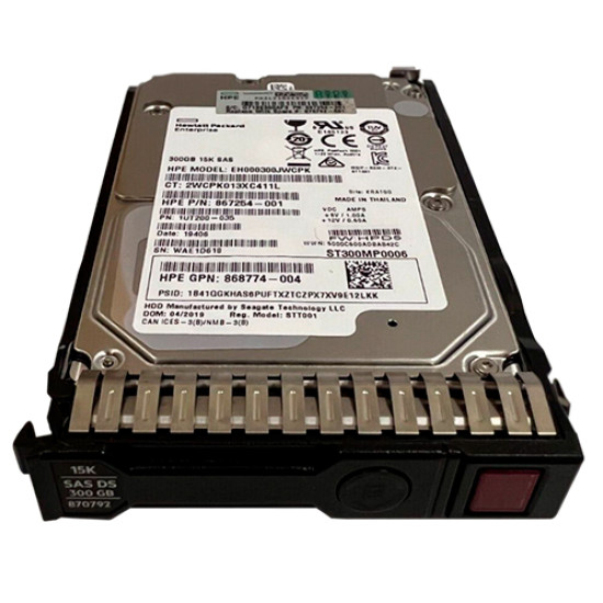 Жесткий диск HP 300GB 12G SAS 15K 2.5 inch SC, 870753-B21, 870792-001