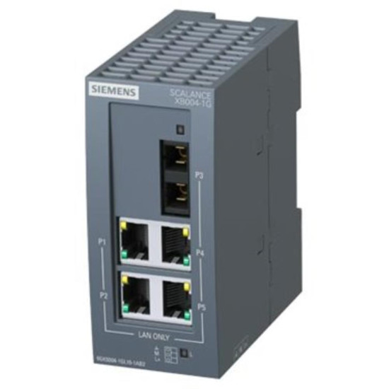 Коммутатор Siemens Scalance XB004-1G: 4×RJ45 10/100/1000Мбит/с, 1×SC 1000Мбит/с (MM до 750м)