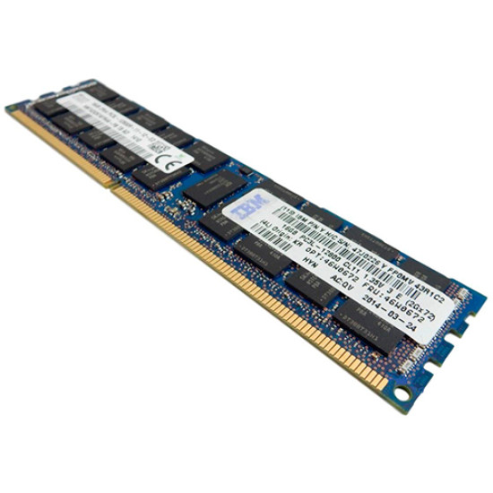 Оперативная память IBM 16GB (1x16GB, 2Rx4, 1.35V) PC3L-12800 ECC DDR3-1600 RDIMM, 46W0672, 46W0674