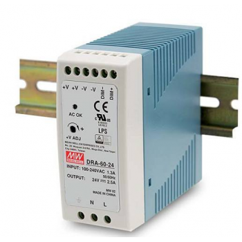 Блок питания Mean Well DRA-60-24 Блок питания Mean Well DRA-60-24
