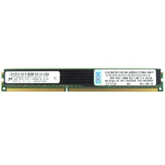 Оперативная память IBM 8GB (1x8GB, 2Rx4, 1.35V) PC3L-10600 CL9 ECC DDR3 1333MHz VLP RDIMM, 46C0580