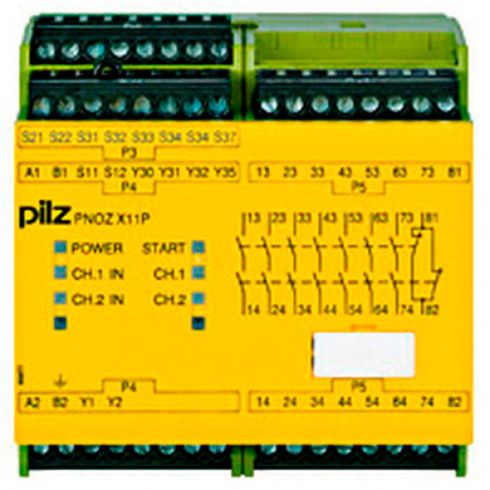 PNOZ X11P 110-120VAC 24VDC 7n/o 1n/c 2so