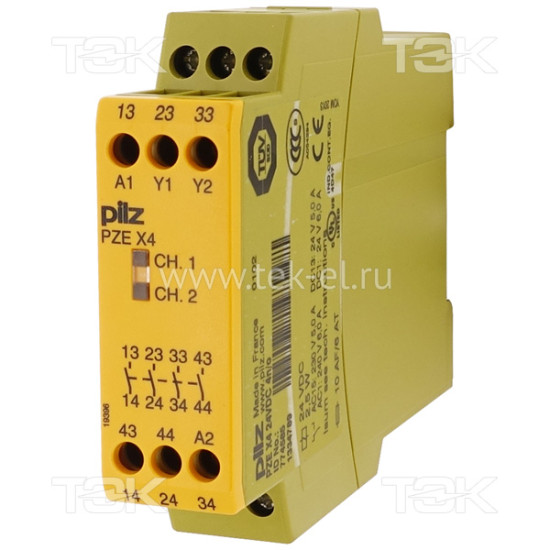 PZE X4 24VDC 4n/o<span> Модуль безопасности, Uпит. 24V DC, контакты 4НО</span>