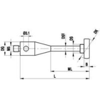 A-5555-2422 M5, диск диам. 15мм из высокопрочной стали для щупа ScanMax, ширина 2мм, длина 65мм, для систем Zeiss, Renishaw