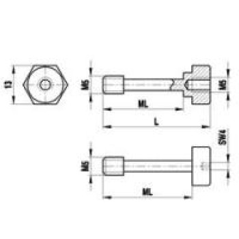 A-5555-0225 винт для кубической детали и сферического диска, M5, нержавеющая сталь, ML 21 мм, для систем Zeiss, Renishaw