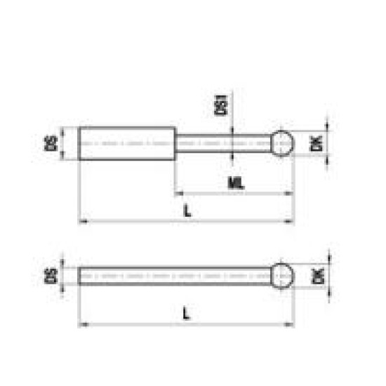 A-5555-0112 контактный щуп без резьбы, шарик 1,35мм, длина 26,35мм, стержень из карбид вольфрама, для систем Zeiss, Renishaw